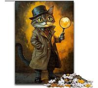 Jigsaw Puzzles Detective Cat Puzzles for Adults 50X75CM for Teenagers, Couples, And Friends for Birthdays, Christmas