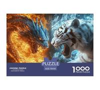 Jigsaw Puzzles Dragon Tiger 1000 Piece Challenge Toy for Adults,Beast Impossible Jigsaw Puzzles 1000 Pieces Educational Game for Adults Or Families 70x50cm/1000pcs