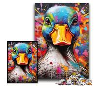 Jigsaw Puzzles Duck Graffiti cardboard Jigsaw Size 26x38cm Challenging Brain Teaser, Family Activity, Home Decor