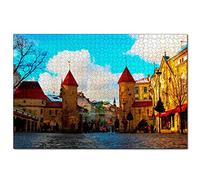 Jigsaw Puzzles Estonia Megalopolis 500 Piece Jigsaw Puzzle for Adults and Family Travel Gift Souvenir 52x38CM