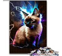 Jigsaw Puzzles Fantasy Siamese Cat Jigsaw Puzzles for Adults size : 38x26cm Colorful Home Decor & Interactive Family Game