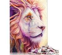Jigsaw Puzzles for Adult Beautiful Lion Portrait 1000 Piece Jigsaws for Adults Wooden Puzzle for Adults & Age 18 Years Up Learning Educational Toys 1000pcs (75x50cm)