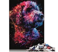 Jigsaw Puzzles for Adult Lagotto Romagnolo Dog Art 1000 Piece Jigsaw Puzzle Round Puzzle Interesting Stress Reduction Jigsaw Puzzles 1000pcs (75x50cm)