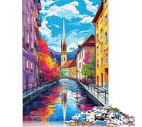 Jigsaw Puzzles for Adults 尺寸 Piece Zurich_Old_Town Puzzle for Adults Wooden Jigsaw Puzzles Educational PuzzleFamilyGame 1000pcs (75x50cm)