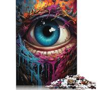 Jigsaw Puzzles for Adults 尺寸 Puzzle Toys Psychedelic Painting Eyes Puzzle for Adults Wooden Puzzles Challenging Game 500pcs (52x38cm)