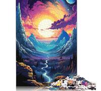 Jigsaw Puzzles for Adults 尺寸 Puzzle Toys The Colorful Psychedelia of Cosmic Mountain Puzzle for Adults Wooden Puzzles Challenging Game 500pcs (52x38cm)
