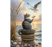 Jigsaw Puzzles for Adults 100, Challenge High Difficulty, Educational Game Decompression Jigsaw Puzzle, Animals Cats Sunrise Puzzle 100 Pieces