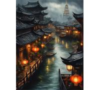 Jigsaw Puzzles for Adults 100 Piece jigsaw puzzles for Adult Educational Game Challenge Toy 100 Pieces Puzzle Challenging Games for The Whole for adults,Classical Countryside River puzzle Gifts