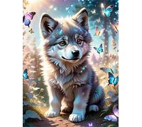 Jigsaw Puzzles for Adults 100 Piece jigsaw puzzles for Adult Educational Game Challenge Toy 100 Pieces Puzzle Challenging Games for The Whole for adults,Butterfly Dog puzzle Gifts