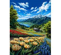 Jigsaw Puzzles for Adults 100 Piece jigsaw puzzles for Adult Educational Game Challenge Toy 100 Pieces Puzzle Challenging Games for The Whole for adults,Landscape Flowers Fields puzzle Gifts