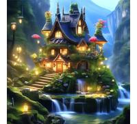Jigsaw Puzzles for Adults 100 piece Moss House, 100 Piece Difficult jigsaw puzzles for adults, Challenging Jigsaws 100 pieces, Puzzle Game for The Whole for Women, Gifts for Men 35x35cm