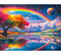 Jigsaw Puzzles for Adults 100 piece,Rainbow Tree Lake puzzles for adults,Classic Educational Games DIY Handwork Puzzle for Home Decor Gift