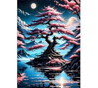 Jigsaw Puzzles for Adults 100 pieces,Japanese Landscape Trees puzzles for adults,Classic Educational Games DIY Handwork Puzzle for Home Decor Gift