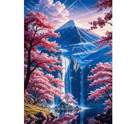 Jigsaw Puzzles for Adults 100 pieces,Japanese Mountain Waterfall puzzles for adults,Classic Educational Games DIY Handwork Puzzle for Home Decor Gift