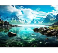 Jigsaw Puzzles for Adults 100 pieces,Landscape Mountains Rivers puzzles for adults,Classic Educational Games DIY Handwork Puzzle for Home Decor Gift