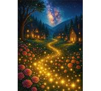Jigsaw Puzzles for Adults 100 pieces,Rural Golden Nightscape puzzles for adults,Classic Educational Games DIY Handwork Puzzle for Home Decor Gift