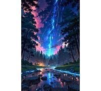 Jigsaw Puzzles for Adults 100 Starry Night Jungle Rivers, Puzzle Games, Impossible Puzzle, Puzzles for Adults 100 Pieces for Wall Decoration and Gifts, 15.6 x 11 inch