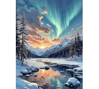 Jigsaw Puzzles for Adults 100 Sunrise Aurora Rivers, Puzzle Games, Impossible Puzzle, Puzzles for Adults 100 Pieces for Wall Decoration and Gifts, 15.6 x 11 inch