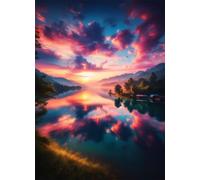 Jigsaw Puzzles for Adults 100 Twilight River 15.6 x 11 inch, Puzzle Educational Games, 100 Pieces for Adults Family Puzzle Game