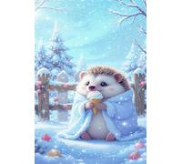 Jigsaw Puzzles for Adults 100 Winter Hedgehog, Puzzle Games, Impossible Puzzle, Puzzles for Adults 100 Pieces for Wall Decoration and Gifts, 15.6 x 11 inch