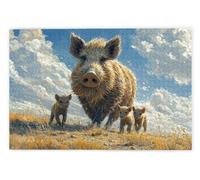 Jigsaw Puzzles for Adults 1000, 1000 Piece Jigsaw Puzzles for Adults, Challenging Wooden Jigsaws Puzzle for The Whole for Women, Puzzle for Home Wall Decor, Gifts for Women/Men, Theme: Wild Boar, Y-48