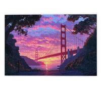 Jigsaw Puzzles for Adults 1000, 1000 Piece Jigsaw Puzzles for Adults, Challenging Wooden Jigsaws Puzzle for The Whole for Women, Puzzle for Home Decor, Gifts for Women, Theme: Golden Gate Bridge, D-72