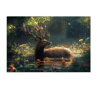 Jigsaw Puzzles for Adults 1000, 1000 Piece Jigsaw Puzzles for Adults, Wooden Puzzle Game for The Whole for Men, Animal Puzzle for Christmas Decorations, Gifts for Women, Theme: Deer Pattern, J-84