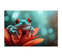 Jigsaw Puzzles for Adults 1000, 1000 Piece Jigsaw Puzzles for Adults, Wooden Puzzle Game for The Whole for Men, Animal Puzzle for Christmas Decorations, Gifts for Women, Theme: Frog Pattern, V-6