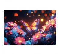 Jigsaw Puzzles for Adults 1000, 1000 Piece Jigsaw Puzzles for Adults, Wooden Puzzle Game for The Whole for Men, Butterfly Puzzle for Christmas Decorations, Gifts for Women, Theme: Flower Pattern, X-26