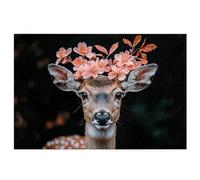 Jigsaw Puzzles for Adults 1000, 1000 Piece Jigsaw Puzzles for Adults, Wooden Puzzle Game for The Whole for Men, Animal Puzzle for Christmas Decorations, Gifts for Women, Theme: Deer Pattern, U-32