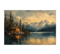 Jigsaw Puzzles for Adults 1000, 1000 Piece Jigsaw Puzzles for Adults, Wooden Puzzle Game for The Whole for Men, Landscape Puzzle for Christmas Decorations, Gifts for Women, Cottage Pattern, W-34