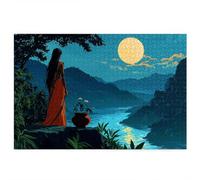 Jigsaw Puzzles for Adults 1000, 1000 Piece Jigsaw Puzzles for Adults, Wooden Puzzle Game for The Whole for Men, Landscape Puzzle for Christmas Decorations, Gifts for Women, Theme: Woman Pattern, E-66