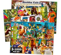 Jigsaw Puzzles For Adults 1000 - 3 Packs of Unique Animal Adult Puzzles by QUOKKA - Enjoy Games For Adults - Colorful Designs for Women Men and Kids Ages 8-10-12