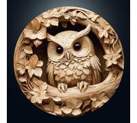 Jigsaw Puzzles for Adults 1000, 3D Visual Owl 1000 Piece Jigsaw Puzzle, 67.5 x 67.5cm Blue Card Round Flat Puzzle, Colorful Puzzles for Home Decor, Christmas & Birthday Gifts for Family Friends
