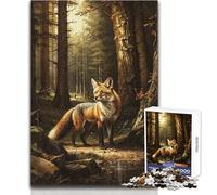 Jigsaw Puzzles for Adults 1000 A Fox in The Forest Toys Educational Games Wall Decoration Secret Santa Gifts Size 38x52cm