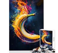Jigsaw Puzzles for Adults 1000 Abstract Banana in Flames Educational Toy Art Work Gift Educational Game Artists' Collection, Fine Arts Size 38x26cm