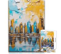 Jigsaw Puzzles for Adults 1000 Abstract Cityscape Painting with Reflections Toys Educational Games Wall Decoration Secret Santa Gifts Size 50x75cm