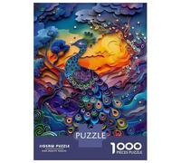 Jigsaw Puzzles for Adults 1000 Abstract Colorful Peacock Puzzles for Adults DIY Toys Pattern Assembly Gifts for Friends And Family 70x50cm/1000pcs