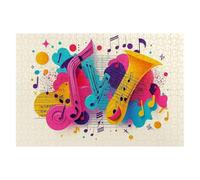 Jigsaw Puzzles for Adults 1000 Abstract Jigsaws 1000 Pieces for Adults Wooden Note Puzzle Games, Classic Educational Challenging Game for The Whole Families Decompression, Decor Gifts 75x50cm C-27