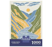 Jigsaw Puzzles for Adults 1000 Abstract Mountain River Landscape Illustration Puzzles for Adults DIY Toys Pattern Assembly Gifts for Friends And Family 70x50cm/1000pcs