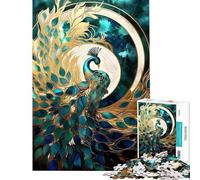 Jigsaw Puzzles for Adults 1000 Abstract Peacock Kintsugi Jigsaw for Adults Relaxing Games Pattern Assembly Gifts for Friends And Family (38x26cm)