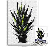 Jigsaw Puzzles for Adults 1000 Abstract Sansevieria Plant Toys Educational Games Wall Decoration Secret Santa Gifts Size 50x75cm
