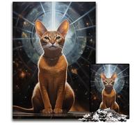 Jigsaw Puzzles for Adults 1000 Abyssinian Cat Portrait14 Difficult Puzzles for Adults for Teenagers Couples And Friends for Birthdays Christmas 1000 PCS(38x26cm)