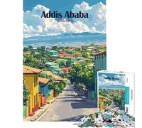 Jigsaw Puzzles for Adults 1000 Addis Ababa Cityscape Jigsaw for Teenagers Stress Reliever Difficult And Challenge Toys Educational Games (Size 38x52cm)