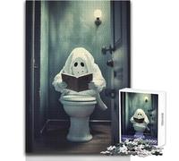 Jigsaw Puzzles for Adults 1000 Adorable Toilet Ghost Toys Educational Games Wall Decoration Secret Santa Gifts Size 38x26cm