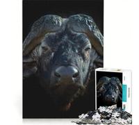 Jigsaw Puzzles for Adults 1000 African Buffalo Portrait, Fun Games, Decompressing Intellectual, Improving Love between Couples 50x75cm
