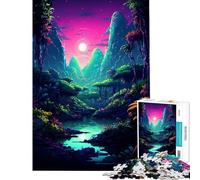 Jigsaw Puzzles for Adults 1000 Alien Jungle Pixel Art Relaxing Games Brain Intelligence Challenge Addictive Toys Great Gifts Family Activities (Size 50x75cm)