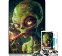 Jigsaw Puzzles for Adults 1000 Alien Smoking Teenager Puzzles,family Fun Games Is Ideal As A Gift for The Whole Family (size 75x50cm)