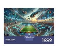 Jigsaw Puzzles for Adults 1000 Aliens Watching Soccer Game Jigsaws for Adults Relaxing Games Stress Reliever Challenging To Complete 70x50cm/1000pcs