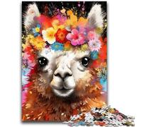 Jigsaw Puzzles for Adults 1000 Alpaca Wearing Flowers Puzzles for Teenagers,Challenging Game Toys Wall Decoration Unique Birthday And Xmas Gifts (50x75cm)